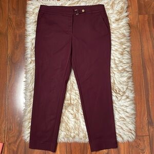 Anne Klein burgundy crop pant